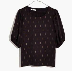 💥 MADEWELL Woman's Black Metallic Jacquard Top